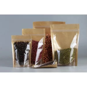 ONE SIDE KRAFT STAND UP POUCH WITH ZIPPER 16 cm x 24 cm