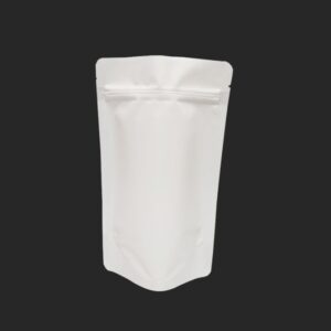 Matt White with Almunium standup Pouch with zipper 14cmx20cm